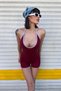 String Strap Halter Neck K Ribbed Knit Shorts Jumpsuit - Summer Stretchy F Corded Fabric Sports Bodysuit - 5