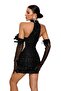 Black Illusion Sequin Dress - 2