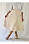 Cream Six Piece Maxi Woven A-Line Skirt