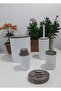 5-Piece White Bathroom Set Acrylic Patterned White Round Bathroom Set Striped Bathroom Set Trash Can - 2