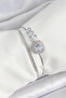 Brass Silver Color Heart Zircon Stone Women's Bracelet Tj-Bb7065