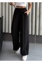 Women's Black Elastic Waist Palazzo Pants - 3