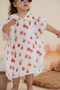 Baby Kids Muslin Poncho 1-4 Years 100% Cotton, Peach Pattern