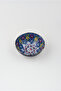 2Pcs Handmade Water Green-Navy Blue Medium Size (10cm Diameter) Ceramic Bowl Set with Tulip Motif-Hand Made - 5