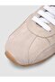 Monamae 100% Genuine Leather Beige Suede Lace-Up Women's Sneaker - 7