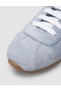 Monamae 100% Genuine Leather Blue Suede Women's Sports Shoes - 7