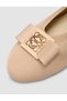 Lunor Knitwear Buckle Detailed Beige Women's Ballerinas - 7