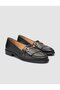 100% Genuine Leather Black Women's Tassel Loafer - 2