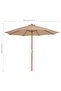 Outdoor Parasol with Wooden Pole 300 cm Taupe - 3