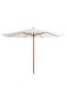 Outdoor Parasol with Wooden Pole 350 cm Sand White