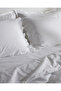 Julien Double 100% Cotton Ruffle Bed Sheet Piece Duvet Cover Set - White - 3