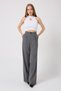 Women's High Waist Palazzo Pants Wide Fit - Elastic with a Recovery Effect, Stylish Pleated Cut - 4