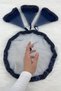 Navy Blue Bride and Groom Handkerchief, Pearl, Sequins and Glass Beads Embroidered, Wedding Henna Circumcision Promise Engagement Halay