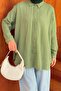 Muslin Hijab Shirt Green - 3