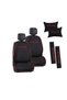 Red Piping Red Civic Embroidered Jacquard Woven Auto Cushion and Comfort Set