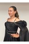 Girl's Evening Dress Black Long Strap Chiffon Evening Dress with Detachable Cape 10-15 Years - 7