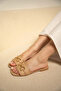 Scarlet Nude Buckle Detailed Straw Women's Slippers - 3