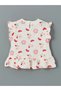 Ecru Crew Neck Floral Baby Girl Blouse and Leggings 2-Piece Set - 3