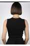 Ribbed Fabric Crew Neck Lycra Sleeveless Crop Top Blouse Asymmetrical Cut Waist Tie - 2