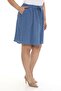 Plus Size Women's Lined Muslin Fabric Buttoned Pocket Skirt - 3