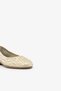 Gold Color Knitted Detailed Genuine Leather Women's Ballerinas - 4