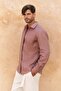 Ottavia Light Burgundy Linen Oversize Men's Shirt - 4