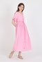 Pink 100% Cotton Ruffle Sleeve Detailed Button Dress 4781A - 2