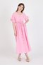 Pink 100% Cotton Ruffle Sleeve Detailed Button Dress 4781A