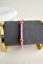 Powder Pink Knitted Rope Steel Plate Detail Adjustable Bracelet - 3