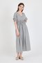 Gray 100% Cotton Ruffle Sleeve Detailed Button Dress 4781A - 7