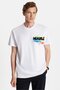 Relax Fit Relaxed Fit Cotton Front and Back Print and Embroidery Detail Crew Neck White Men's T-Shirt - 2