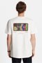 Relax Fit Relaxed Fit Cotton Front and Back Print and Embroidery Detail Crew Neck White Men's T-Shirt - 5