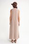 4700 Women's V-Neck Front Pleated Dress Latte - 7