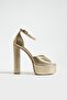 Women's Genuine Leather Platform Shoes Gold - 2