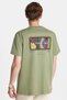 Relax Fit Relaxed Fit Cotton Front and Back Print and Embroidery Detail Crew Neck Khaki T-Shirt - 5
