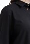 Black-Large Size Linen Shirt with Cuff Slit Detail - 4