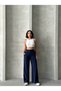 Wide Leg Draped Summer Pants with Waist Tie and Waist Elastic Misspnt2659 - 2