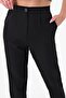 Women's Black Slim Fit Fabric Trousers - 2