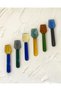 Set of 6 Colorful Borosilicate Glass Prismatic Mouth Spoons - Ice Cream Scoop - Heat Resistant - 3