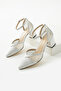 Clea Women's Mesh Thick Heeled Shoes Silver - 3