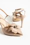 Women's Genuine Leather Evening Dress Shoes Mink Patent Leather - 4