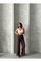 Wide Leg Draped Summer Pants with Waist Tie and Waist Elastic Misspnt2659 - 3