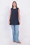Indigo-Basic Zero Sleeve Undershirt Tunic - 2
