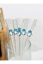 Glass Straws Transparent Penguin Figured Set of 6 Straws - 4