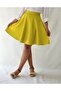 Oil Green Six-Piece Woven A-Line Skirt