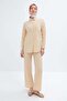 Beige-Kraşlı Trousers Suit