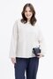 Beige-Flower Embroidered Long Sleeve Plus Size T-Shirt
