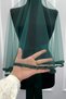Green Bridal Veil Set, Glass Beads and Pearls, Henna Night Veil Face Cover Set 6 Pieces - 3