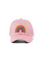 Rainbow Embroidered Hat – Pink 100% Cotton Gabardine Unisex Model