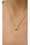 Gold Minimal Stone a Letter Steel Necklace